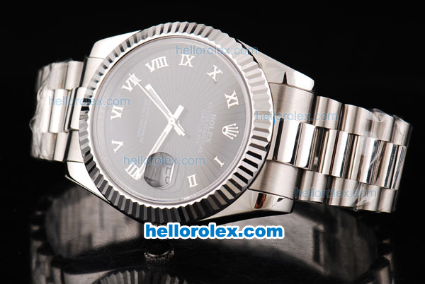 Rolex Datejust II Oyster Perpetual Automatic Movement Black Dial with Silver Rome Numeral Marker and SS Strap - Click Image to Close